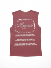 Load image into Gallery viewer, TU ANSIEDAD TE ESTA MINTIENDO CROPPED CUT OFF T-SHIRT CLAY RED
