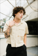 BEOY CROPPED BUTTON-UP SHIRT